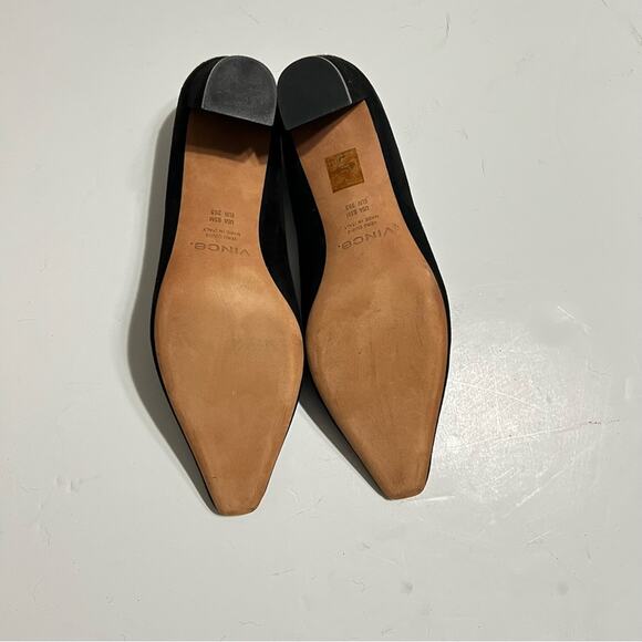 Vince Black Ania Suede Pumps Heel Size 9.5 - Picture 8 of 8